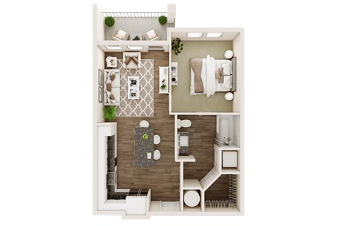 1 bedroom 1 bathroom floor plan at The Livano Kemah, Kemah, 77565